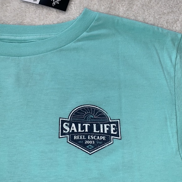 NEW Salt Life Boys Ocean Blue Logo T-Shirt Youth Medium - Picture 4 of 9